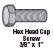 Hex Head Cap Screw, 1" L