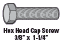 Hex Head Cap Screw, 1-1/4" L
