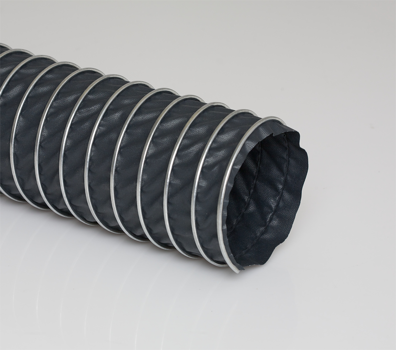 FLEX LOK Flex-Lok 300X4X25 Hose Flexaust 300 Flame Retardant Hose Flex-Loc 300 Garage Exhaust Hose Flexaust 300 Smoke Ejectors Hose Flex-Loc 300 Welding Fume Extraction Hose Flexaust 300 Abrasion Resistant Hose Flex-Loc 300 Degree F Temperature Rated Hose 300 Black Neoprene Coated Polyester Fabric Crimped Hose