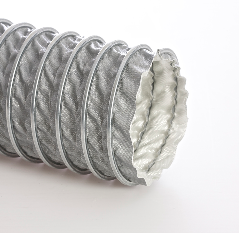 Flexaust Flex-Loc 600 Aircraft Hose Flex-Loc 600 Diesel Exhaust Hose Flexaust 600 Exhaust Systems Hose Flex-Loc 600 Flame Retardant Hose Flexaust 600 Garage Exhaust Hose Flex-Loc 600 High Temperature Hose Flexaust 600 Vehicle Exhaust Systems Hose Flex-Loc 600 SF2 Double Ply Silicone Coated Fiberglass Fabric Hose