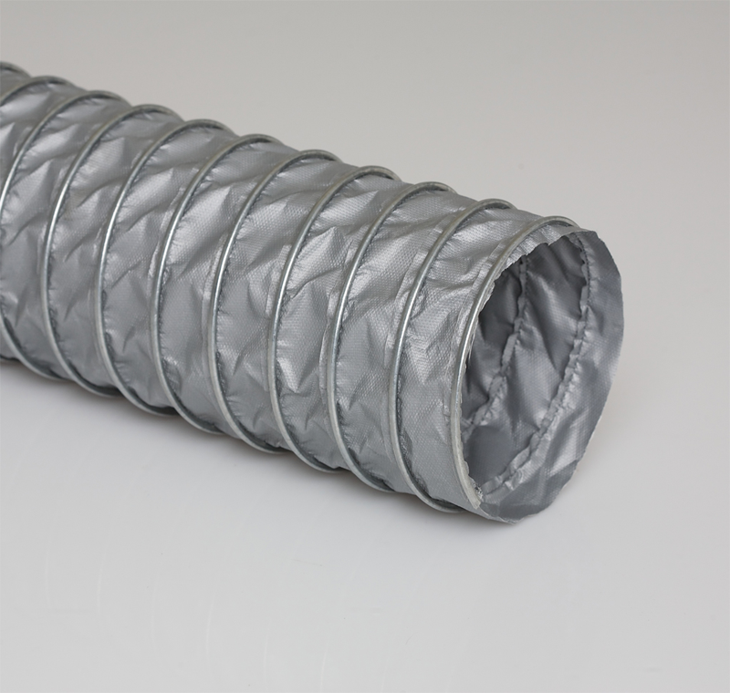 Flexaust Flex-Loc PVG Hose Flexaust PVG A/C Ventilation Hose Flex-Loc PVG Flame Retardant Hose Flexaust PVG Heater Hose Flex-Loc PVG HVAC Hose Flexaust PVG Smoke Ejectors Hose Flex-Loc PVG Ventilation Hose Flexaust PVG Chemical Resistant Hose Flex-Loc PVG Abrasion Resistant Hose PVG Silver Pvc Coated Fabric Hose