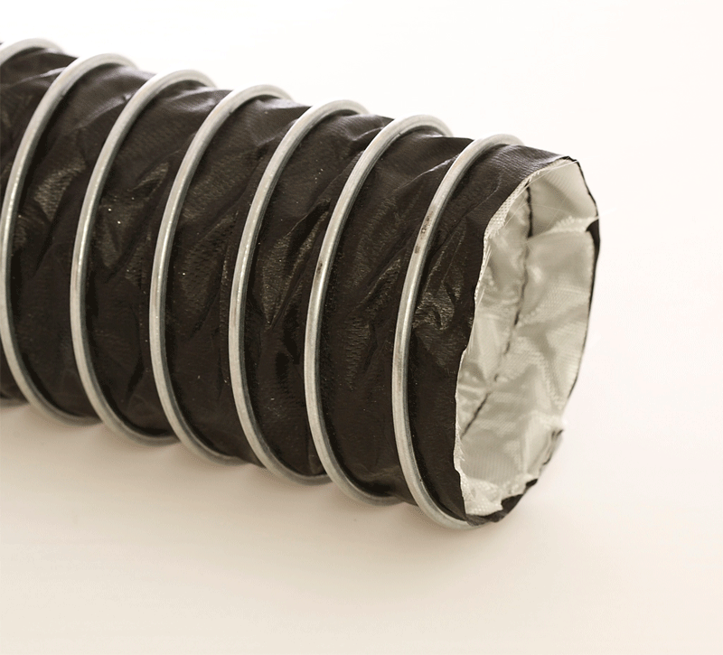 Flexaust Flex-Loc TCF Hoses Typically Uses for Diesel Engine Exhaust Hose, Flex-Loc TCF Exhaust Systems Hose, Flexaust TCF Fume Exhaust Hose, Aircraft Hose Flexaust TCF Brick Kilns Hose Flex-Loc TCF High Temperature Hose Flexaust TCF Chemical Fume Extraction Hose Teflon Coated Fabric Hose TCF Reel Drop Hose