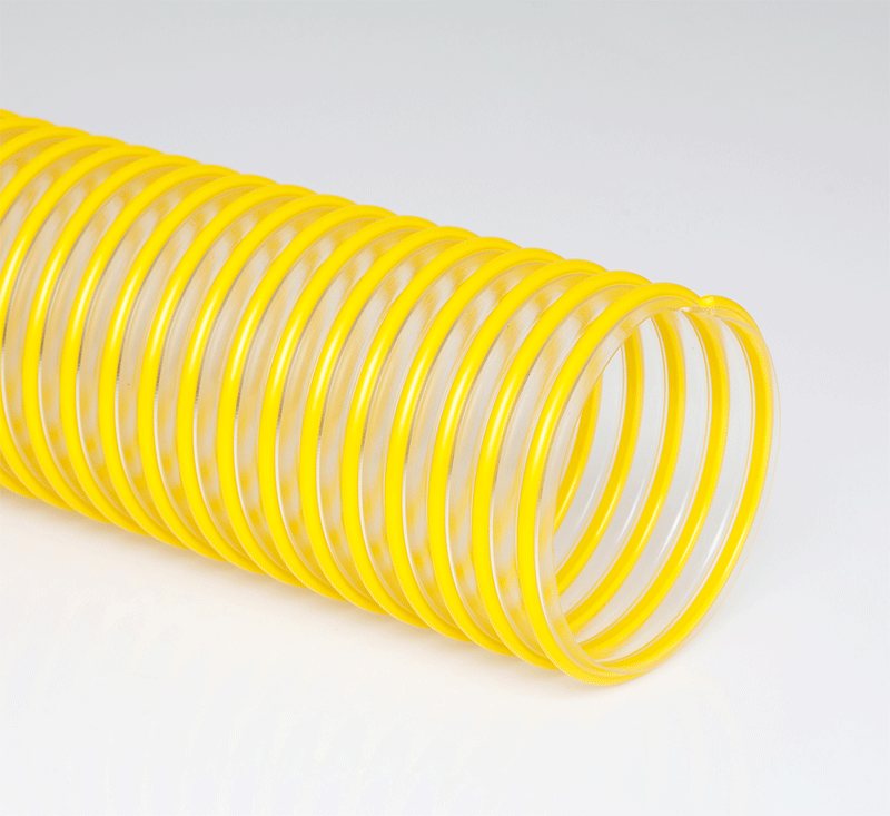 Flex-Tube PU Hose Industrial Vacuum Cleaner Hose Polyurethane Abrasion Resistant Vacuum Hose Lawn Leaf Vacuum Collection Hose Concrete Floor Vacuum Cleaning Hose Silica Sand Vacuum Hose Abrasive Granule Vacuum Transport Hose Furniture Woodworking Wood Chips Vacuum Hose Mulch Blowing Hose Cotton Picking Suction Hose