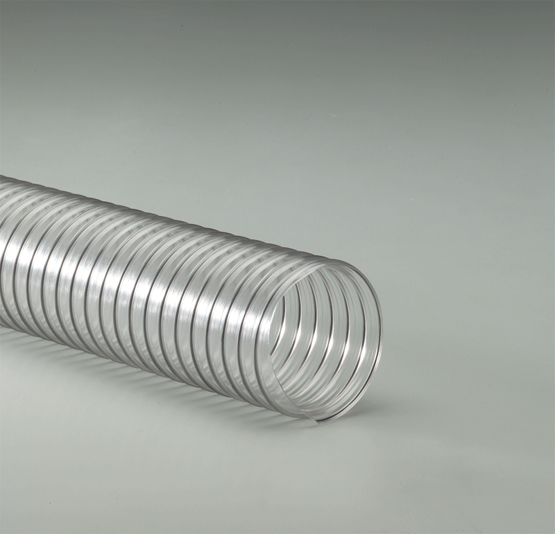 Flexaust R-4 PVC wire-supported ducting hose for air duct cleaning and ventilation