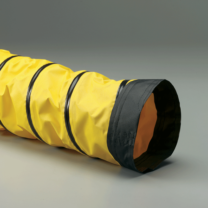 Flexaust Springflex SD-W Hose Flexaust SD-W Flame Retardant Hose Springflex SDW Utility Blowers Hose Flexaust SDW Portable Ventilation Exhaust Systems Hose SD-W Portable Retractable Ducting Hose Hose Safety Yellow Hose Large Air Volume Ducting Hose Confined Space Ventilation Hose SD-W External Wearstrip Hose