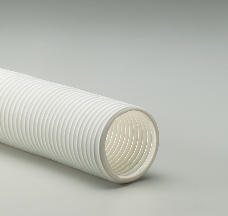 Flexaust T-7 White Clean Rooms Hose Flexadux TR T-7 White Foundries Hose Flexaust T-7 White Pharmaceutical Hose TR T-7 White Food Grade FDA Hose Flexaust T-7 White UV Resistant Hose Flexadux TR T-7 White Moisture Resistant Hose Flexaust T-7 White Chemical Resistant Hose Medium Weight White Thermoplastic Rubber Hose
