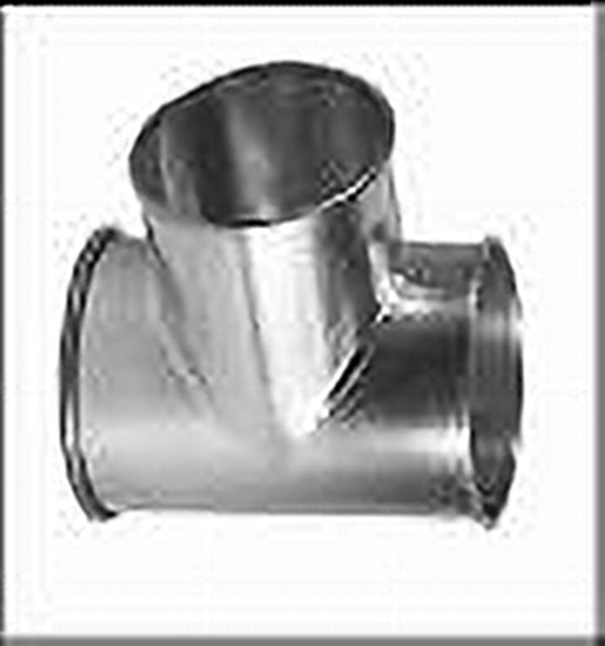 24 Inch T-branch tee quick connect duct fitting, galvanized or stainless steel, for industrial dust collection systems