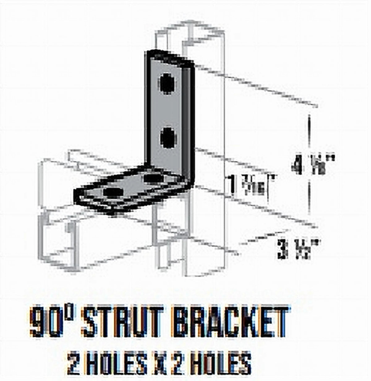 BRKT-0900 2 x 2 90 Degree Strut Bracket 9/16 Holes