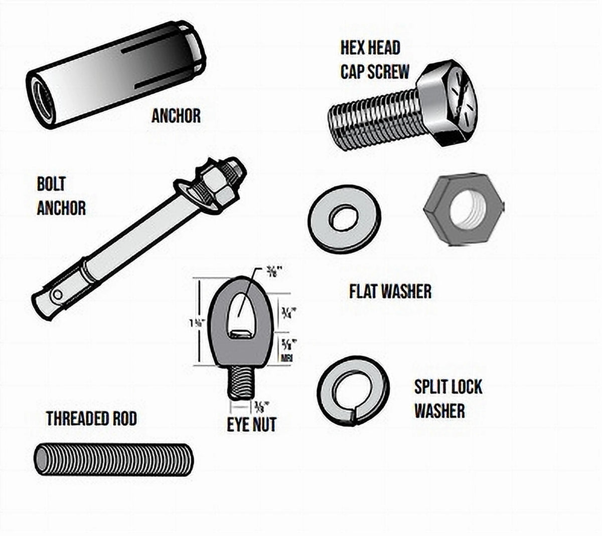 LKW-0380 3/8 Split Lock Washer Vacuum Tubing Fittings Installation Hardware
