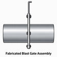 BG146000ZA 14 Gauge 6 OD Full Blast Gate with zinc casting and straight aluminum tube stubs