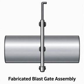 BG146000ZA 14 Gauge 6 OD Full Blast Gate with zinc casting and straight aluminum tube stubs