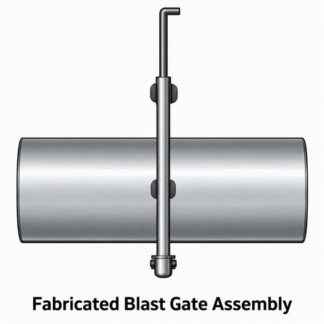 BG146000ZA 14 Gauge 6 OD Full Blast Gate with zinc casting and straight aluminum tube stubs