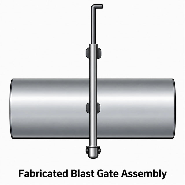 BG146000ZA 14 Gauge 6 OD Full Blast Gate with zinc casting and straight aluminum tube stubs