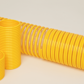Flex-Tube VRU banding coil for securing flexible industrial hose in vacuum and material transfer systems
