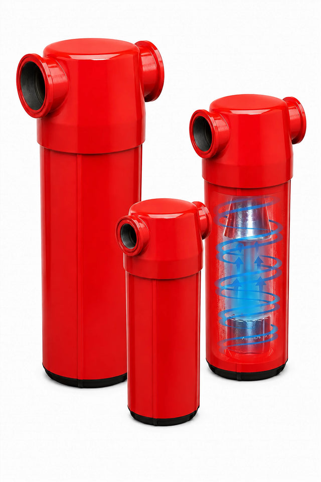 Keltec KWS1294-NPT 1,294 SCFM compressed air water separator housing with 3 Inch NPT connections for bulk moisture removal