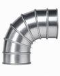 24 Inch gored locked segmented elbow with rolled lip ends, galvanized or stainless steel, 1D, 1.5D and 2.5D radius options