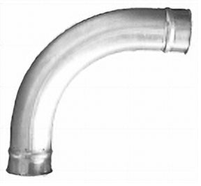 8 Inch tubed quick connect elbow with rolled lip ends in galvanized or stainless steel, 1.5D and 2.5D radius options