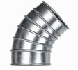 12 Inch quick connect stamped and stitch welded elbow with rolled lip ends, available in galvanized or stainless steel