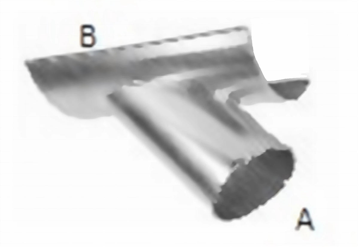 24 Inch in-cut branch quick connect duct fitting, galvanized or stainless steel, for industrial dust collection systems