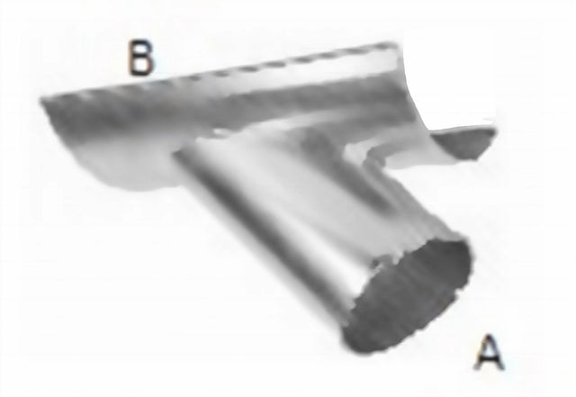 24 Inch in-cut branch quick connect duct fitting, galvanized or stainless steel, for industrial dust collection systems