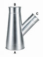 24 Inch lateral branch quick connect duct fitting, galvanized or stainless steel, for industrial dust collection systems