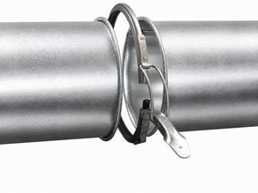 24 Inch rolled lip quick connect duct pipe in galvanized or stainless steel, 5 foot length for clamp-together ductwork