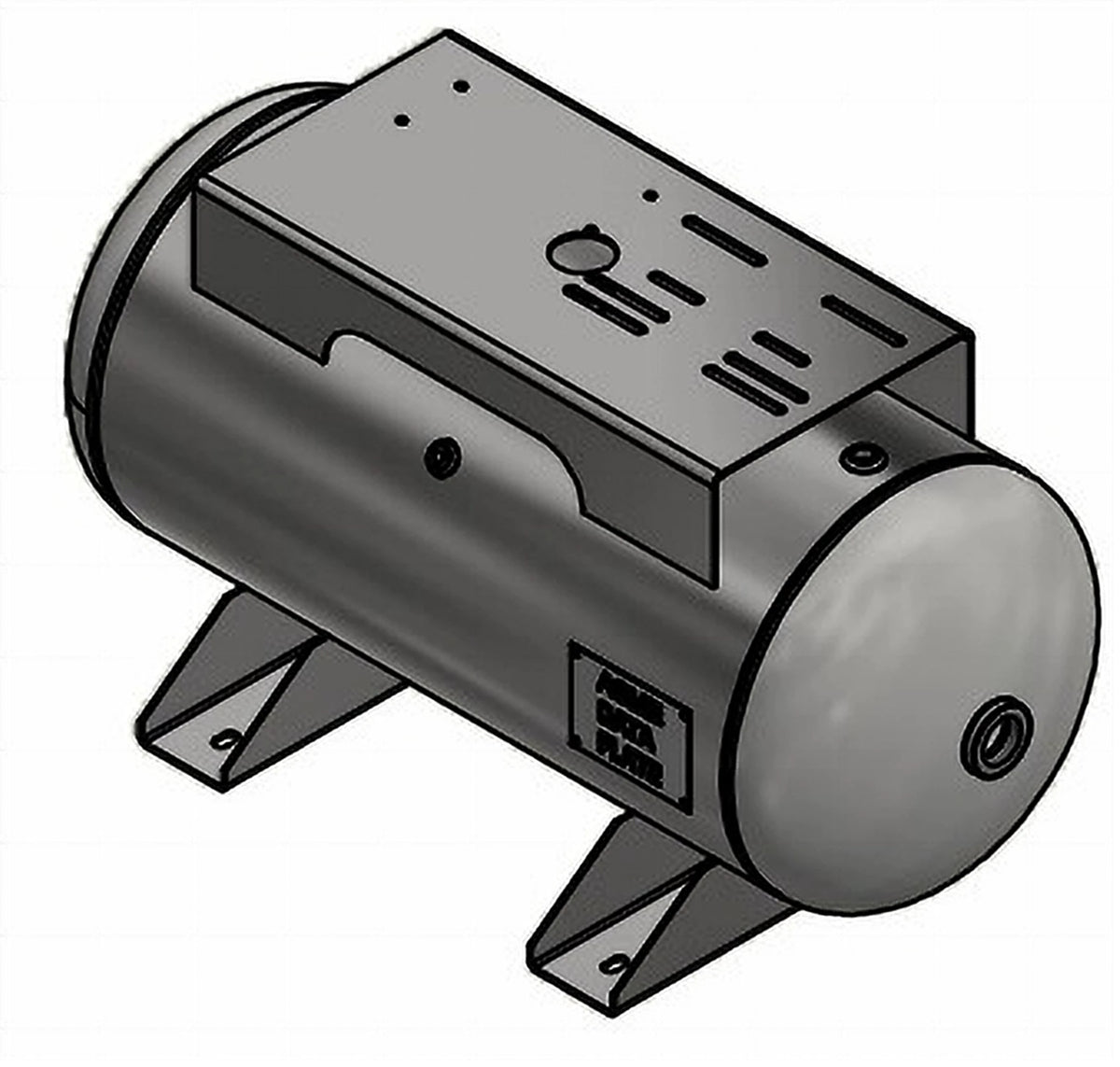 Samuel A10038 240 gallon 200 PSI horizontal compressed air receiver tank for industrial air storage and pressure support