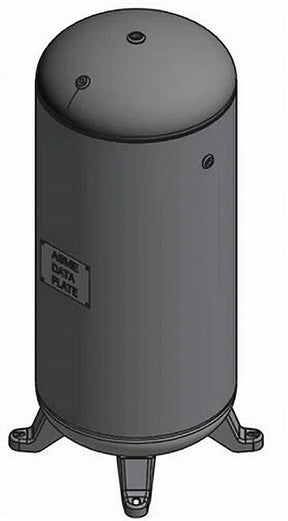Samuel A10047 120 gallon 200 PSI vertical compressed air receiver tank for industrial air storage and pressure support