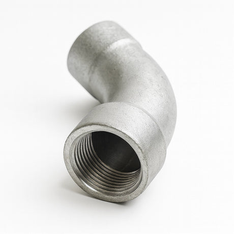 AE-2512 2-1/2 OD x 2-1/2 FNPT 16 Gauge 45 Degree Female Adapter Elbow Expanded End