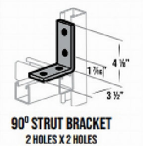 BRKT-0900 2 x 2 90 Degree Strut Bracket 9/16 Holes