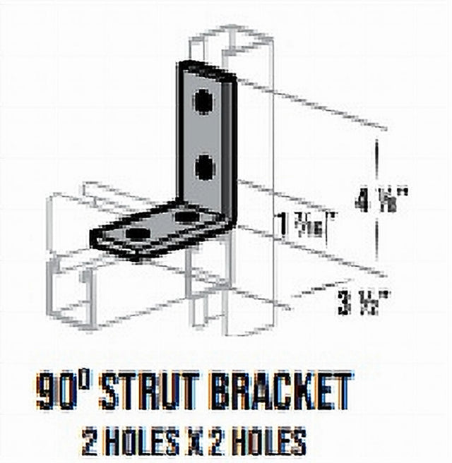 BRKT-0900 2 x 2 90 Degree Strut Bracket 9/16 Holes