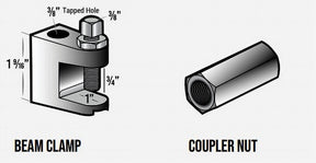 BC-100 3/8 Beam Clamp W Set Screw Lock Nut  Vacuum Tubing Fittings Installation Hardware