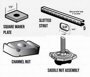 UN-201 1-5/8 x 1-5/8 Slotted Strut 14 Gauge