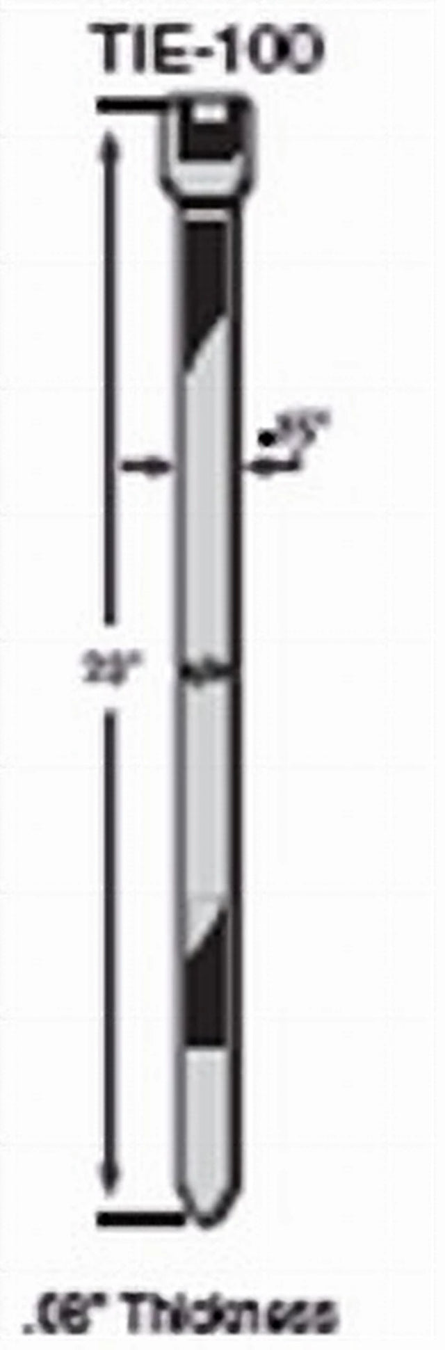 TIE-100 23 Inch Cable Tie 100 Count Heavy Duty