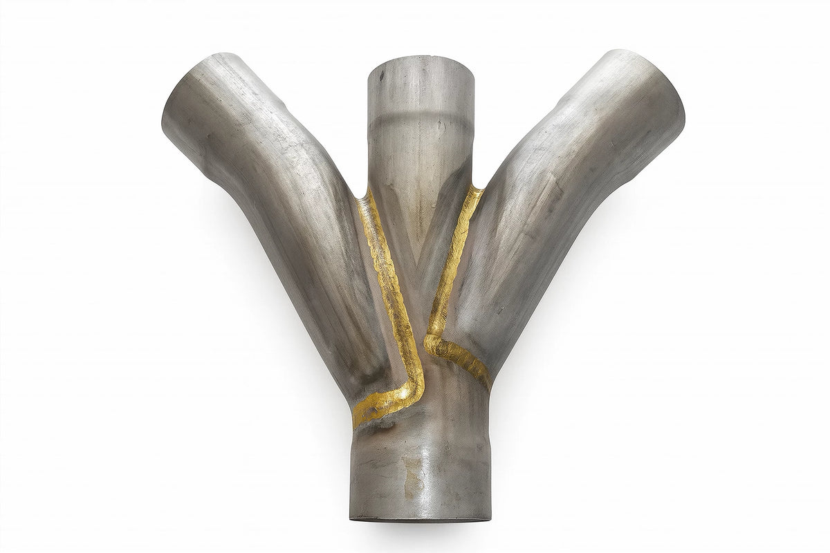 DYL-8161 8 OD x 8 OD 14 Gauge Standard Double Branch 45 Degree
