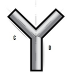 11WYE8003 11 Gauge 8 OD Tube Wye 30 Degree