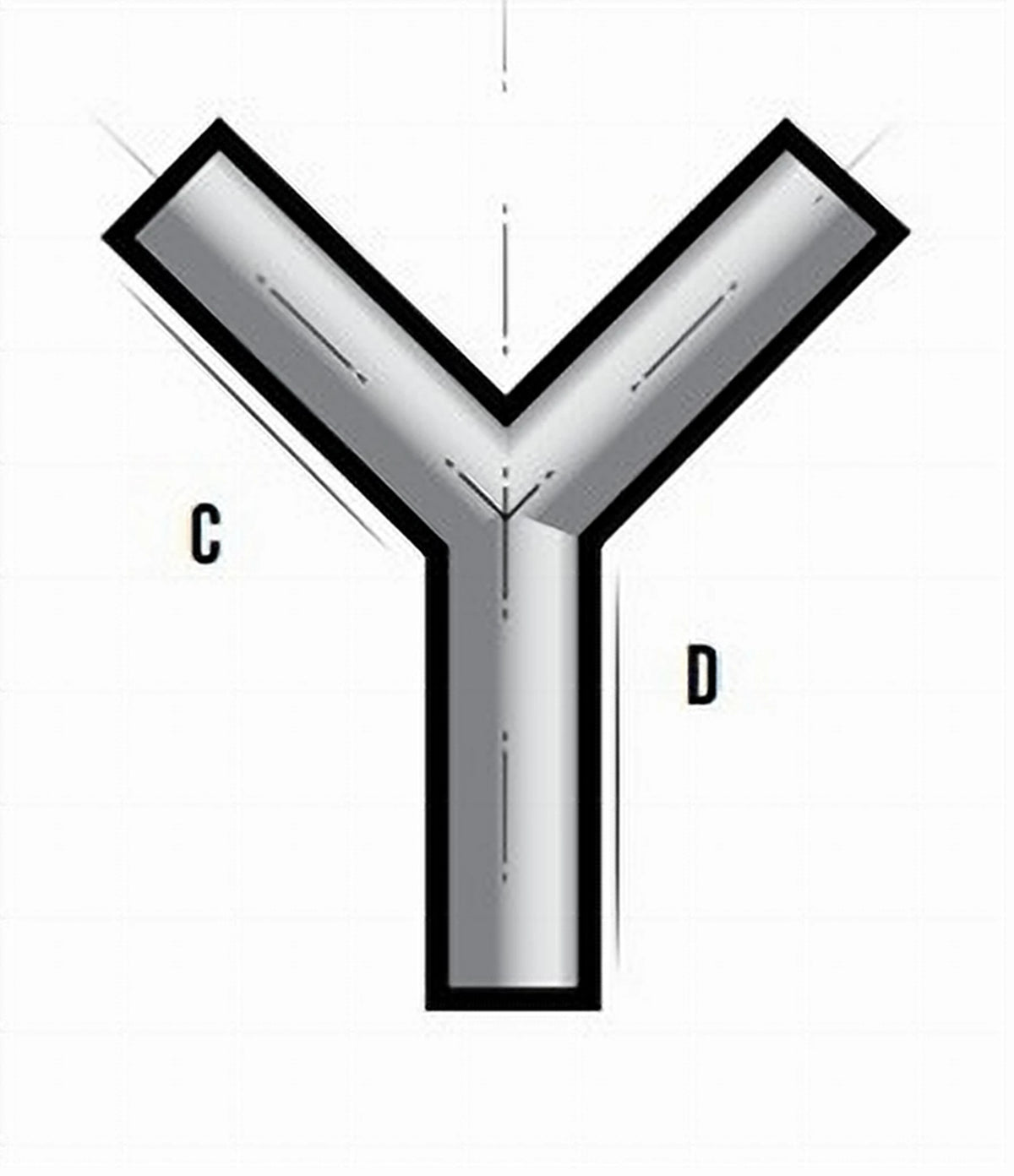 11WYE8003 11 Gauge 8 OD Tube Wye 30 Degree