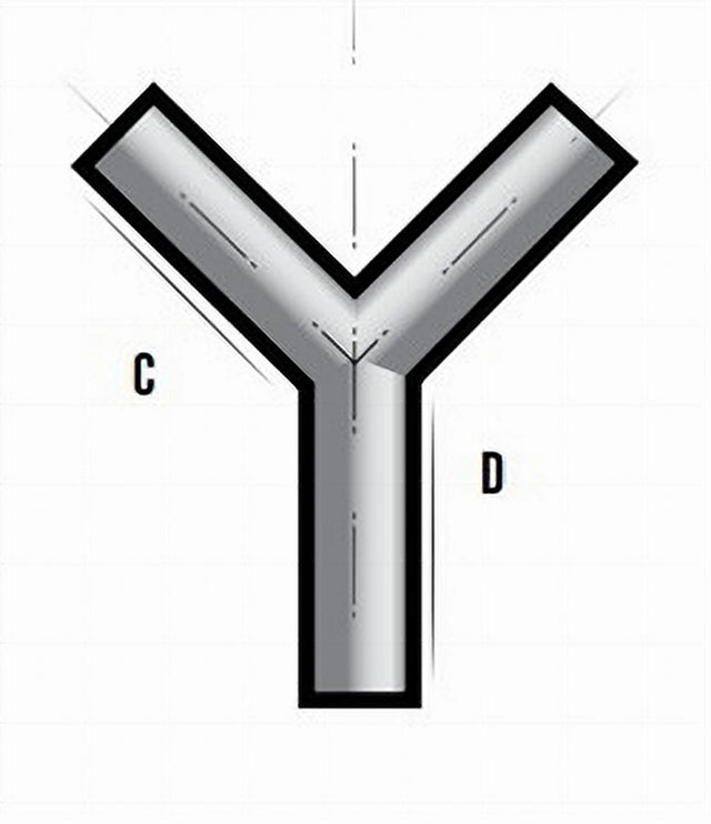 11WYE8003 11 Gauge 8 OD Tube Wye 30 Degree