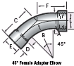 2.125 FeMale Adapter elbow Aluminum