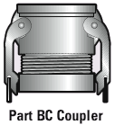 PART BC COUP W/COMP NUT 2-1/2A Camlock Fittings