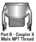 PART B COUPLR 3(F) MALE NPT S Camlock Fittings