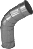 SDEL1001Glv 10 Inch  45 Deg Stamped Elbow Quick Clamp Galv Duct 1D